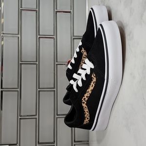 Vans Youth Black and Leopard Sneakers